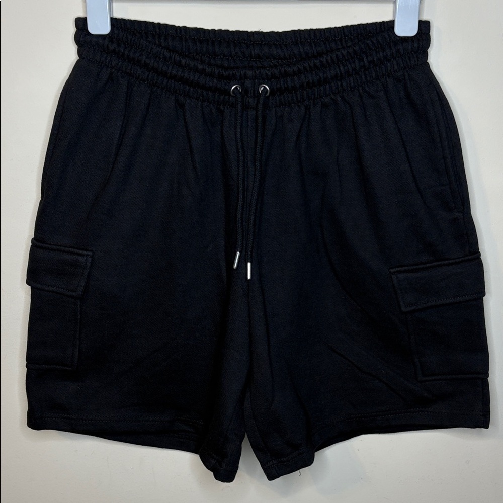 Man boohoo Man Men's Black Cargo Drawstring Shorts Size M